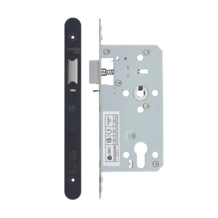 Zoo Hardware 2 Piece - DIN night latch - 72mm c/c - backset 55mm - radius - Black