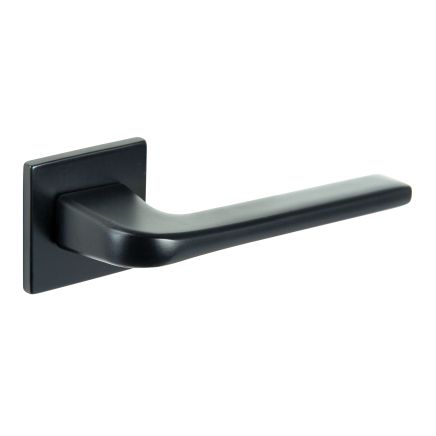 Tupai Rapido 5S Line Canha Lever Door Handle on 5mm Slimline Square Rose - Pearl Black