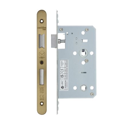 Zoo Hardware 2 Piece - DIN bathroom - 78mm c/c - backset 60mm - Antique Brass