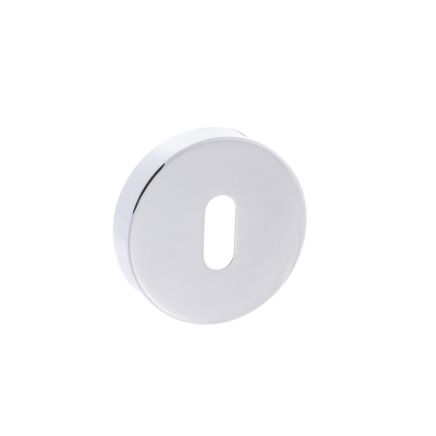Forme Key Escutcheons on Minimal Round Rose - Polished Chrome (Pair)