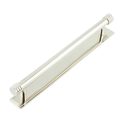 Hoxton Sturt Cabinet Handles 224mm Ctrs Stepped Backplate Polished Nickel - By Frelan Hardware - HOX-460PN-6060PN