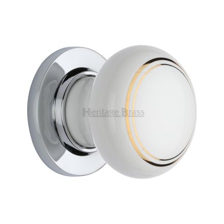 Gold Line Knob with Polished Chrome base