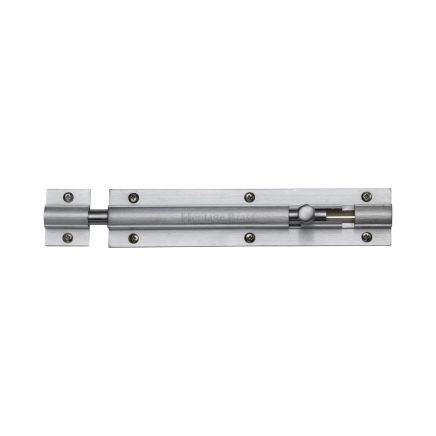 Heritage Brass Door Bolt Straight 6" x 1.25" Satin Chrome finish