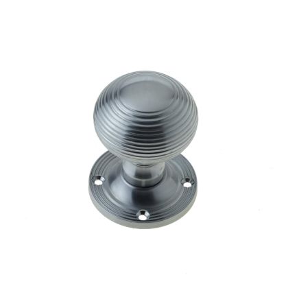 Jedo Reeded Mortice Door Knobs 53mm Satin Chrome - By Frelan Hardware - JR6MSC