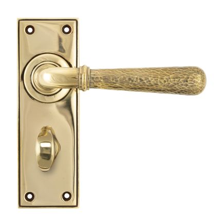 Aged Brass Hammered Newbury Lever Bathroom Set