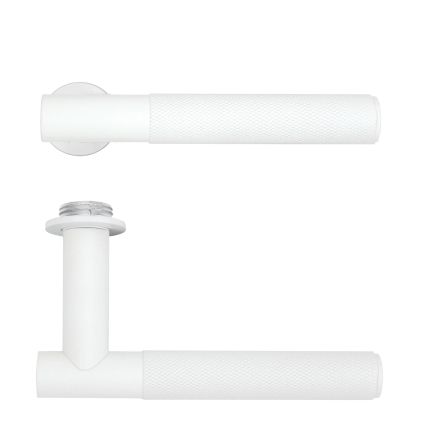 Zoo Hardware Orta Lever on 32mm Round Mini Rose - White