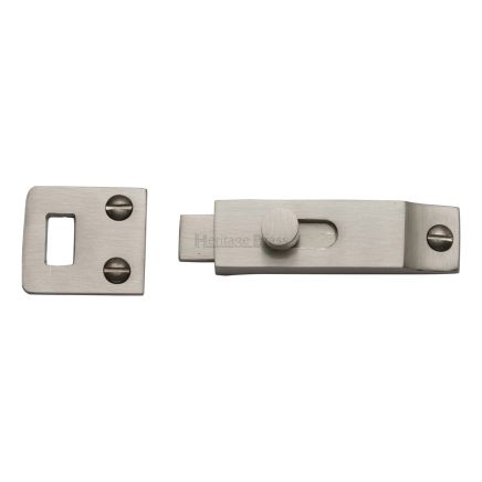 Heritage Brass Slide Bolt Satin Nickel finish