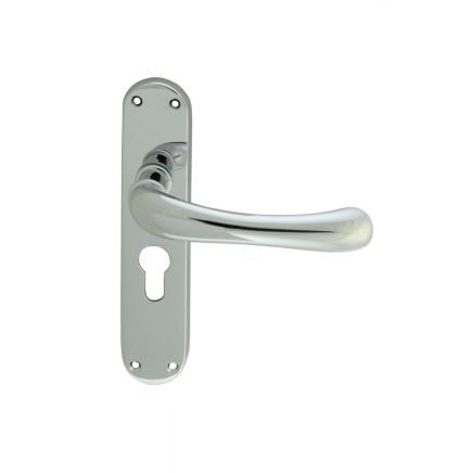 Ibra Lever On Euro Lock Backplate - Polished Chrome