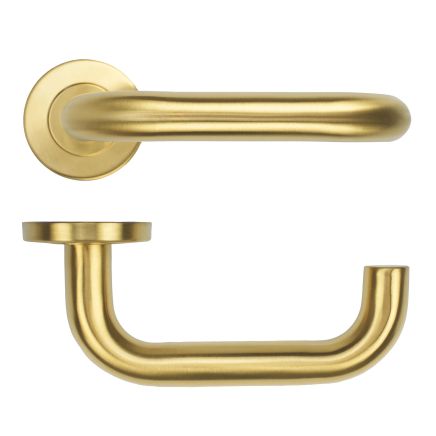 Zoo Hardware 19mm Tubular Lever on Round Rose 52mm x 8mm Push-on Rose - BS EN 1906 Grade 3 - Grade 201 - PVDSB