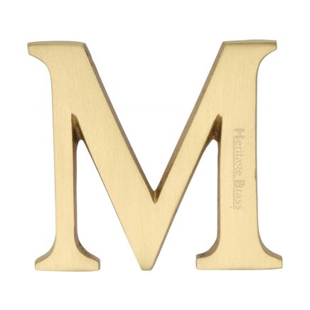 Heritage Brass Alphabet M Pin Fix 51mm (2") Satin Brass Finish