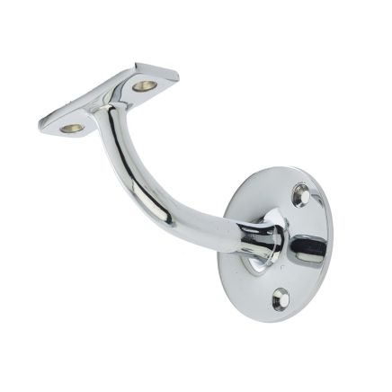 Jedo Solid Brass Handrail Brackets 64mm Polished Chrome - By Frelan Hardware - JV85HAPC