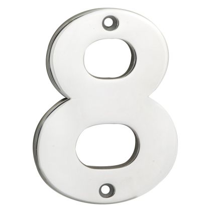 Numerals Number 8  - Bright Stainless Steel