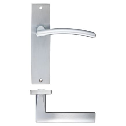 Zoo Hardware Amalfi lever on latch backplate - Satin Chrome