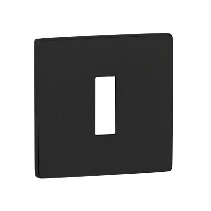Tupai Rapido 5S Line Key Escutcheons on 5mm Slimline Square Rose - Pearl Black (Pair)