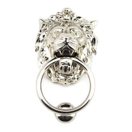 Polished Nickel Lion Head Door Knocker