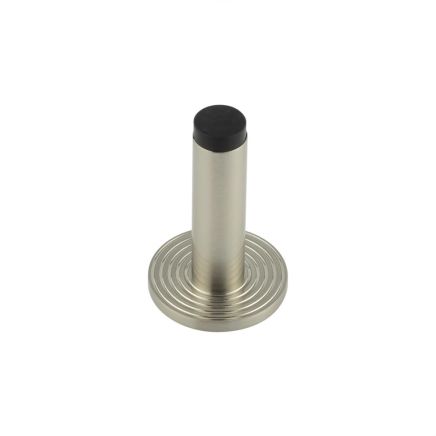 Burlington Plain Wall Mounted Door Stops Reeded Rose Satin Nickel - By Frelan Hardware - BUR-970SN-974SN
