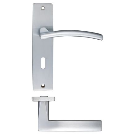 Zoo Hardware Amalfi lever on lock backplate - Satin Chrome