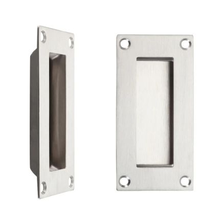 Zoo Hardware Flush pull - 100mm x 50mm - Satin Stainless