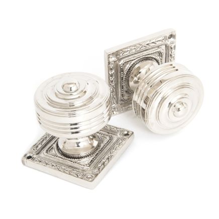 Polished Nickel Tewkesbury Square Mortice Knob Set