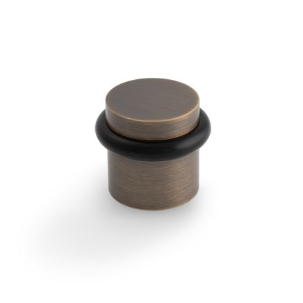 Valli 38 x 35mm - Floor Mounted Plain Doorstop - Concealed Fix - Antique Brass