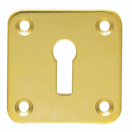 Square Standard Profile Escutcheon - Polished Brass