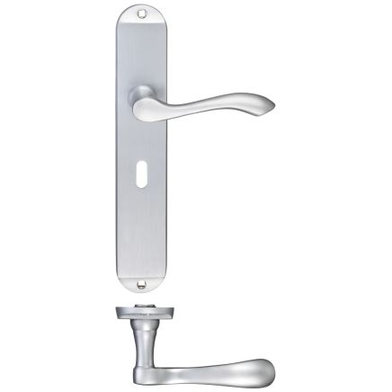 Zoo Hardware Arundel Lever Lock (57mm c/c) Furniture - Long Plate - Satin