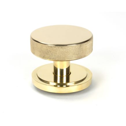Polished Brass Brompton Centre Door Knob (Art Deco)