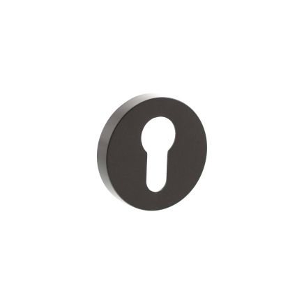 Senza Pari Euro Escutcheons on Minimal Round Rose - Urban Dark Bronze
