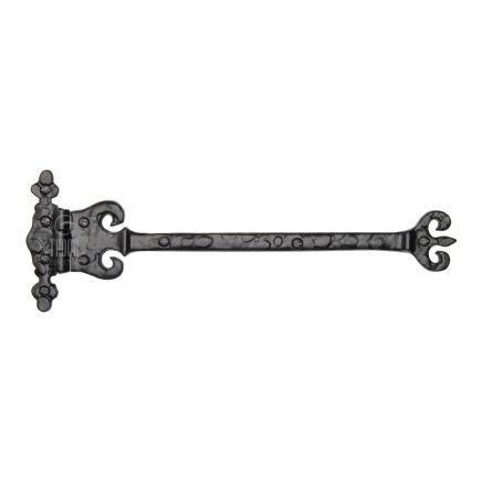 The Tudor Ornate Coronate Hinge Black Iron