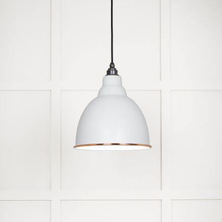 White Gloss Brindley Pendant in Flock