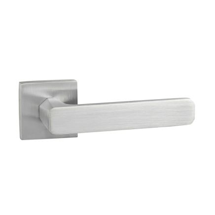 Oro & Oro Galassia Lever Door Handle on Square Rose - Satin Chrome (Pair)