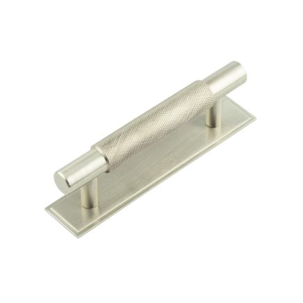 Hoxton Taplow Cabinet Handles 96mm Ctrs Stepped Backplate Satin Nickel - By Frelan Hardware - HOX-2050SN-6050SN