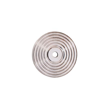 Reeded Round Backplate for Cupboard Knobs Polished Nickel