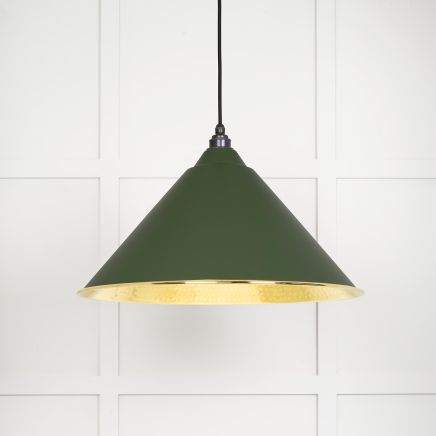 Hammered Brass Hockley Pendant in Heath