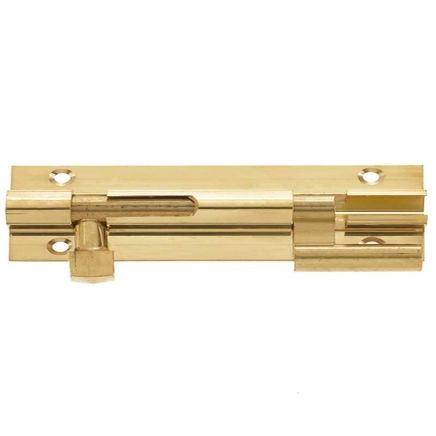 Jedo Brass Heavy Necked Barrel Bolts 200x38mm Polished Brass - By Frelan Hardware - J1002PB-8