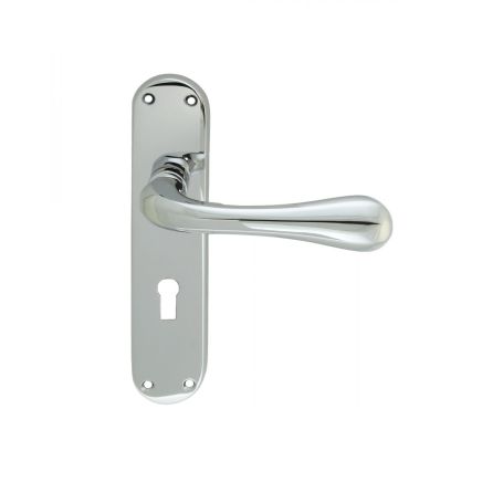 Astro Lever On Lock Backplate - Polished Chrome