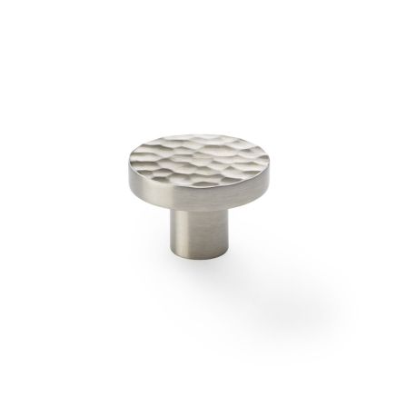 Alexander & Wilks - Hanover Hammered Cupboard Knob - Satin Nickel - 38mm