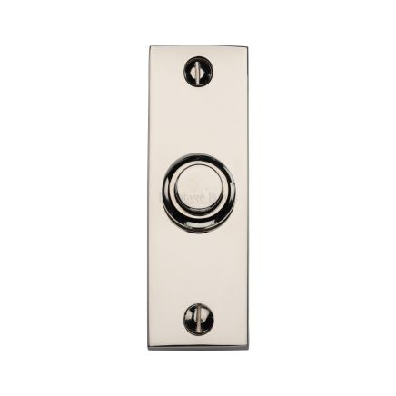 Heritage Brass Rectangular Bell Push Polished Nickel finish