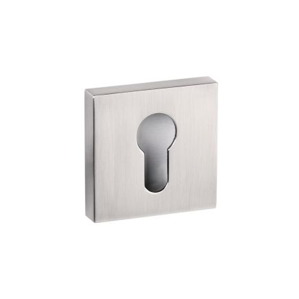 Senza Pari Euro Escutcheons on Minimal Square Rose - Satin Nickel (Pair)