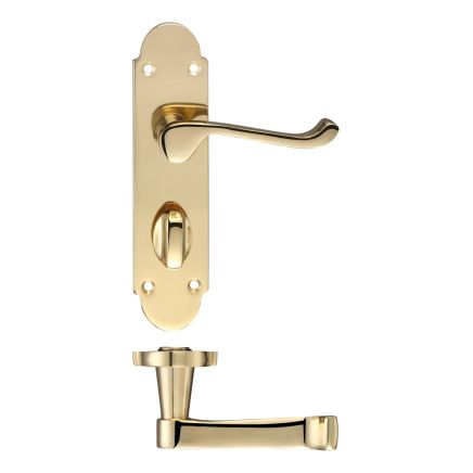 Zoo Hardware Oxford Lever Bathroom (57mm c/c) Furniture 170 x 42mm - Brass
