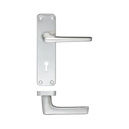 Zoo Hardware Contract Aluminium Lever on Lock Backplate - Satin Aluminium