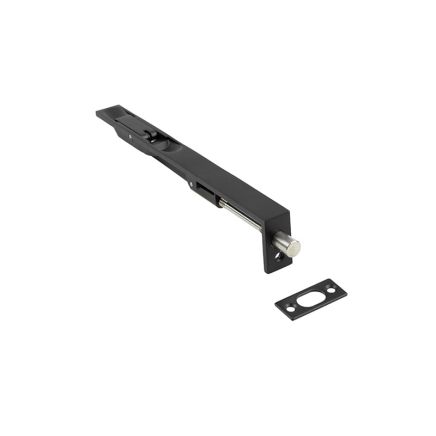 Stainless Steel Flush Bolts JMB51 Black 203mm x 20mm Square Forend - By Frelan Hardware - JMB51