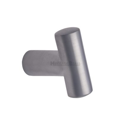 Heritage Brass Cabinet Knob T Shaped 35mm Satin Chrome finish
