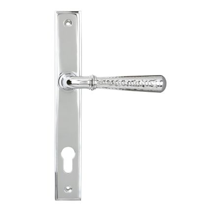 Polished Chrome Hammered Newbury Slimline Espag. Lock Set
