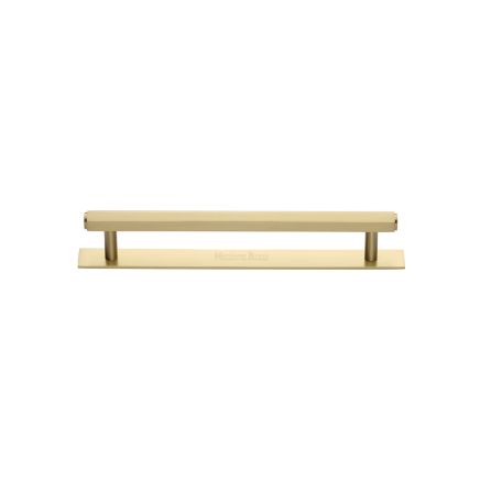 Heritage Brass Cabinet Pull Hexagonal Design with Plate 96mm CTC Satin Brass Finish