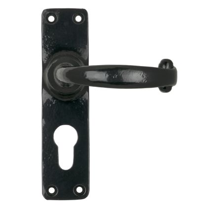 Black MF Lever Euro Lock Set