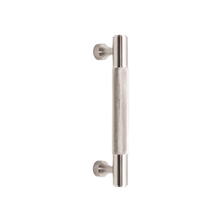 Knurled Bar Handles Large Satin Silver