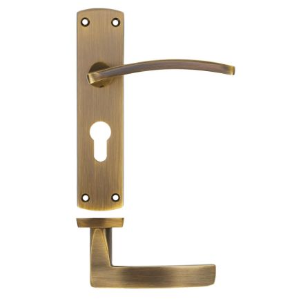 Zoo Hardware Toledo lever on euro backplate - Antique Brass
