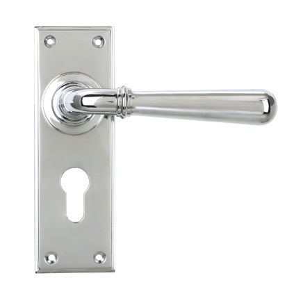 Polished Chrome Newbury Lever Euro Lock Set
