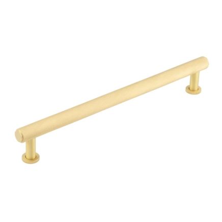 Burlington Piccadilly Knurled Cabinet Handles 224mm Satin Brass - By Frelan Hardware - BUR412SB